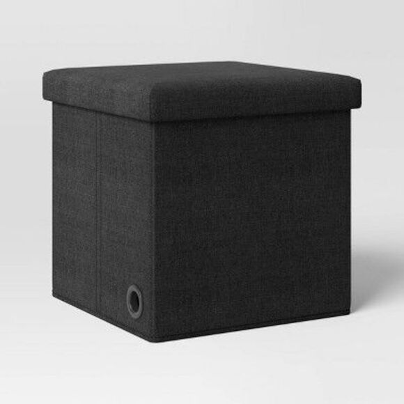 Room Essentials - Collapsible Dorm Single Storage Ottoman Black - Ro Black - Picture 2 of 3